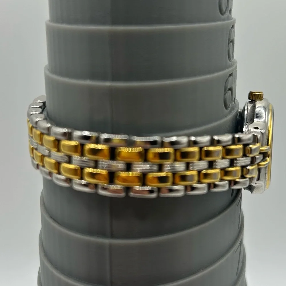 Two-Tone Women's Bracelet Quartz Watch with Blue Dial, Japan Movement